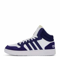 adidas Hoops 3 Mid Lifestyle Basketball Classic Vintage Shoes Cloud White / Dkblue / Dkblue