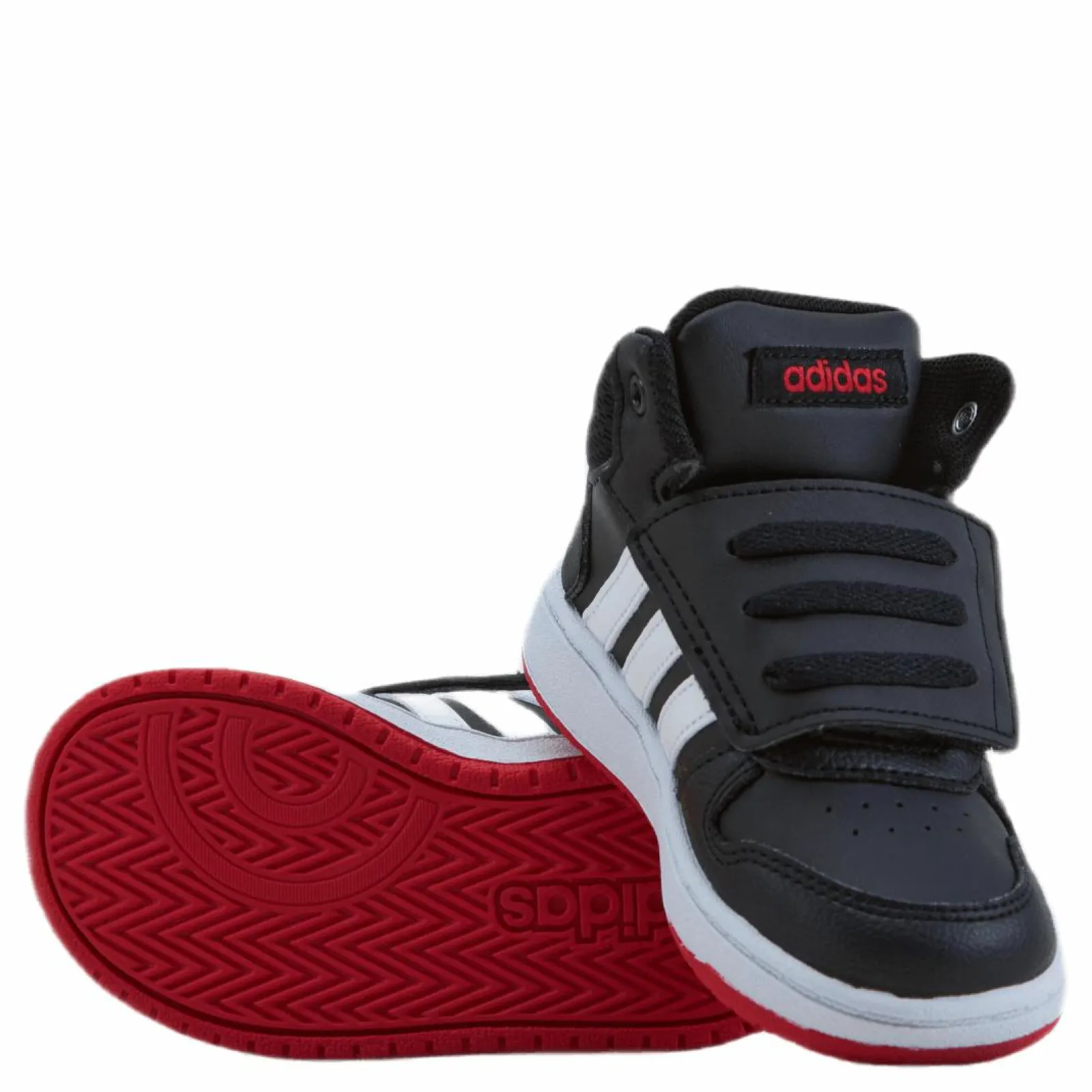 Barn adidas Hoops 2.0 Mid Shoes Core Black / Cloud White / Vivid Red