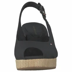 Tommy Hilfiger Iconic Elba Sling Back Wedge Black Bds