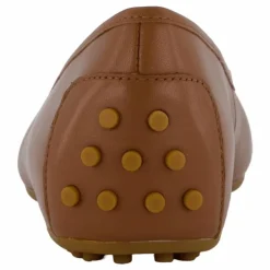 Lauren Ralph Lauren Jayna Nappa Leather Driver Flat Deep Saddle Tan