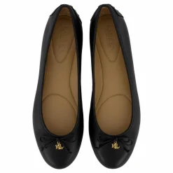 Lauren Ralph Lauren Jayna Nappa Leather Driver Flat Black