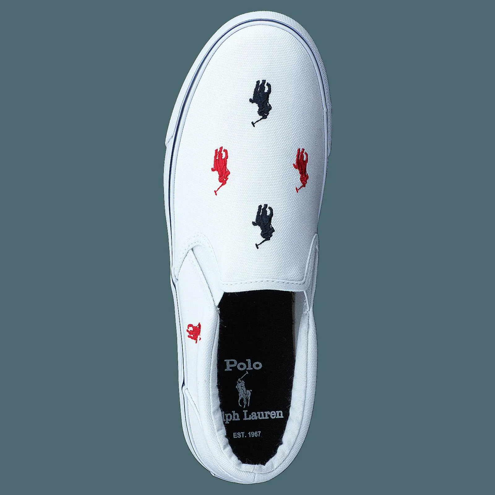 Barn Ralph Lauren Junior Keaton Slipon White/ Navy, Red
