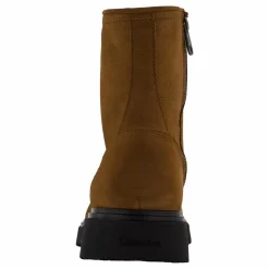 Calvin Klein Lace Up Boot W/ Zip Suede Snuff Brown