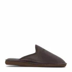Hush Puppies Leather Slipper Brown