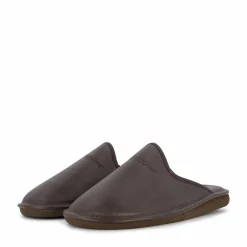 Hush Puppies Leather Slipper Brown