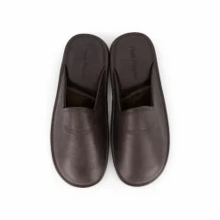 Hush Puppies Leather Slipper Brown