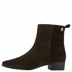 Tommy Hilfiger Low Cowboy Flat Suede Dark Coffee