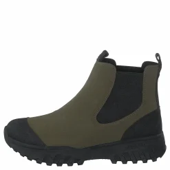 Woden Magda Rubber Track Boot Dark Olive/black