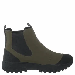Woden Magda Rubber Track Boot Dark Olive/black