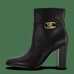 Lauren Ralph Lauren Maxie Burnished Leather Bootie Black