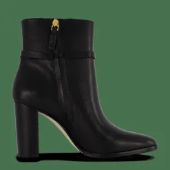 Lauren Ralph Lauren Maxie Burnished Leather Bootie Black