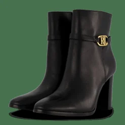 Lauren Ralph Lauren Maxie Burnished Leather Bootie Black