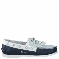Polo Ralph Lauren Merton Two-Tone Leather Boat Shoe Cream / Navy