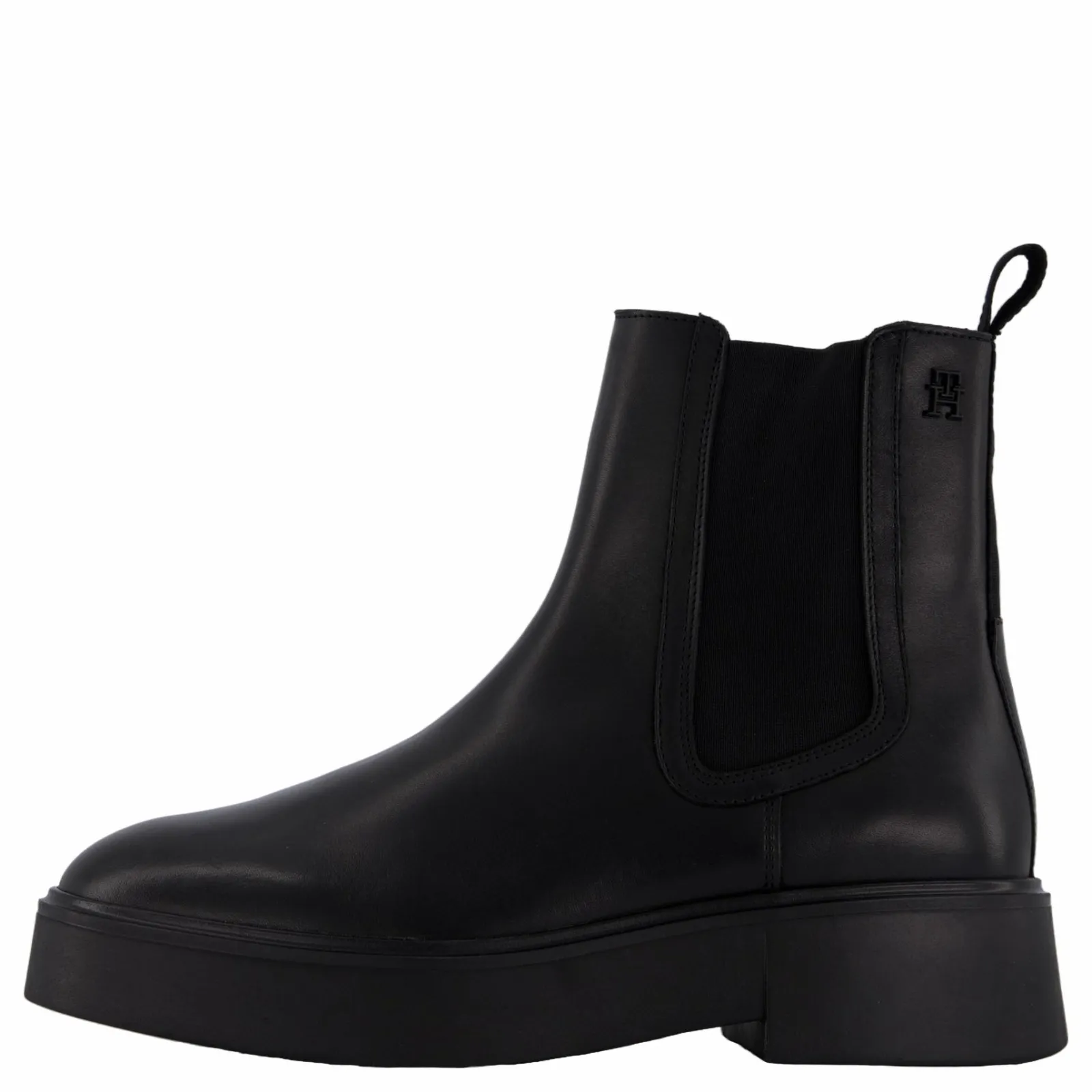 Tommy Hilfiger Minimal Leather Chelsea Logota Black