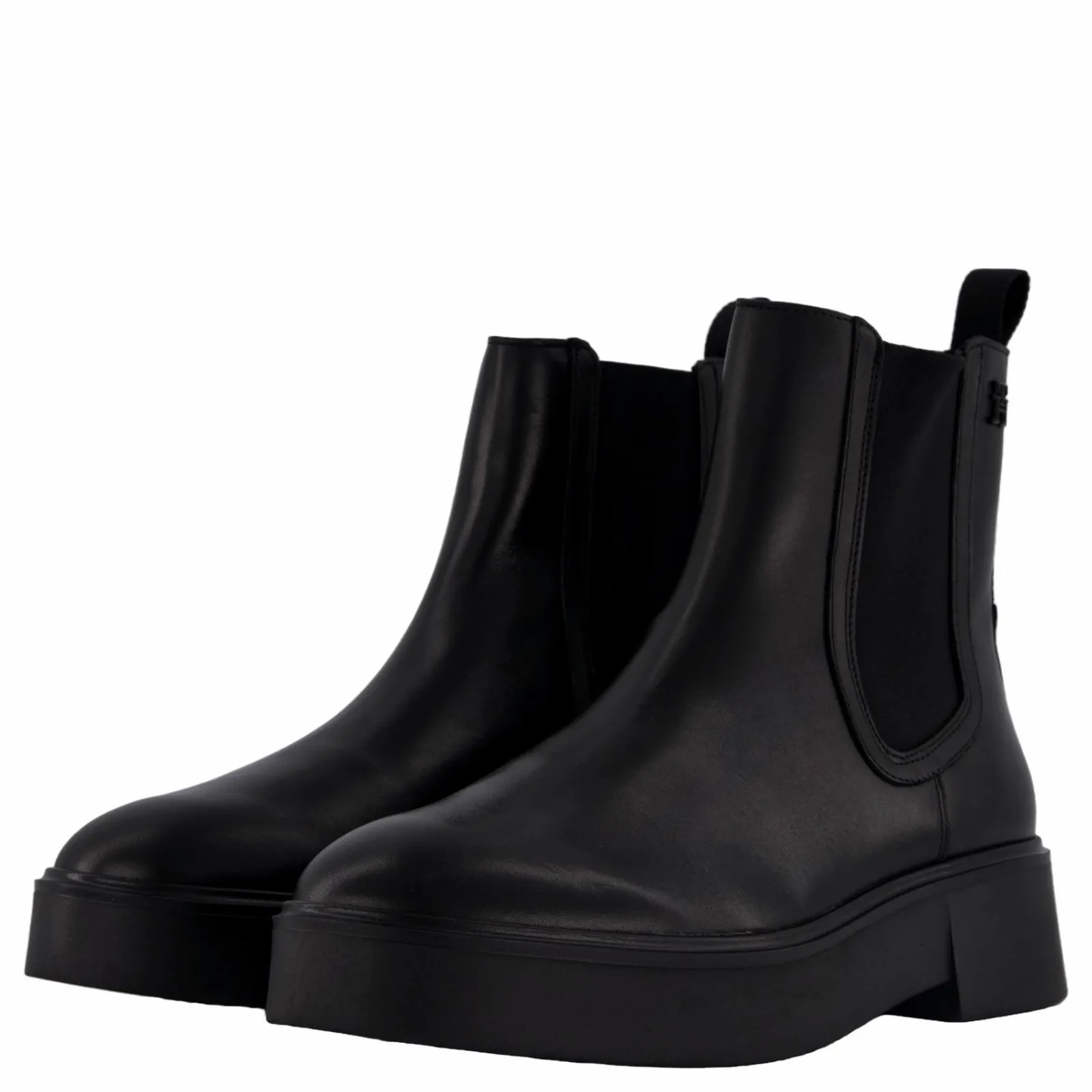 Tommy Hilfiger Minimal Leather Chelsea Logota Black