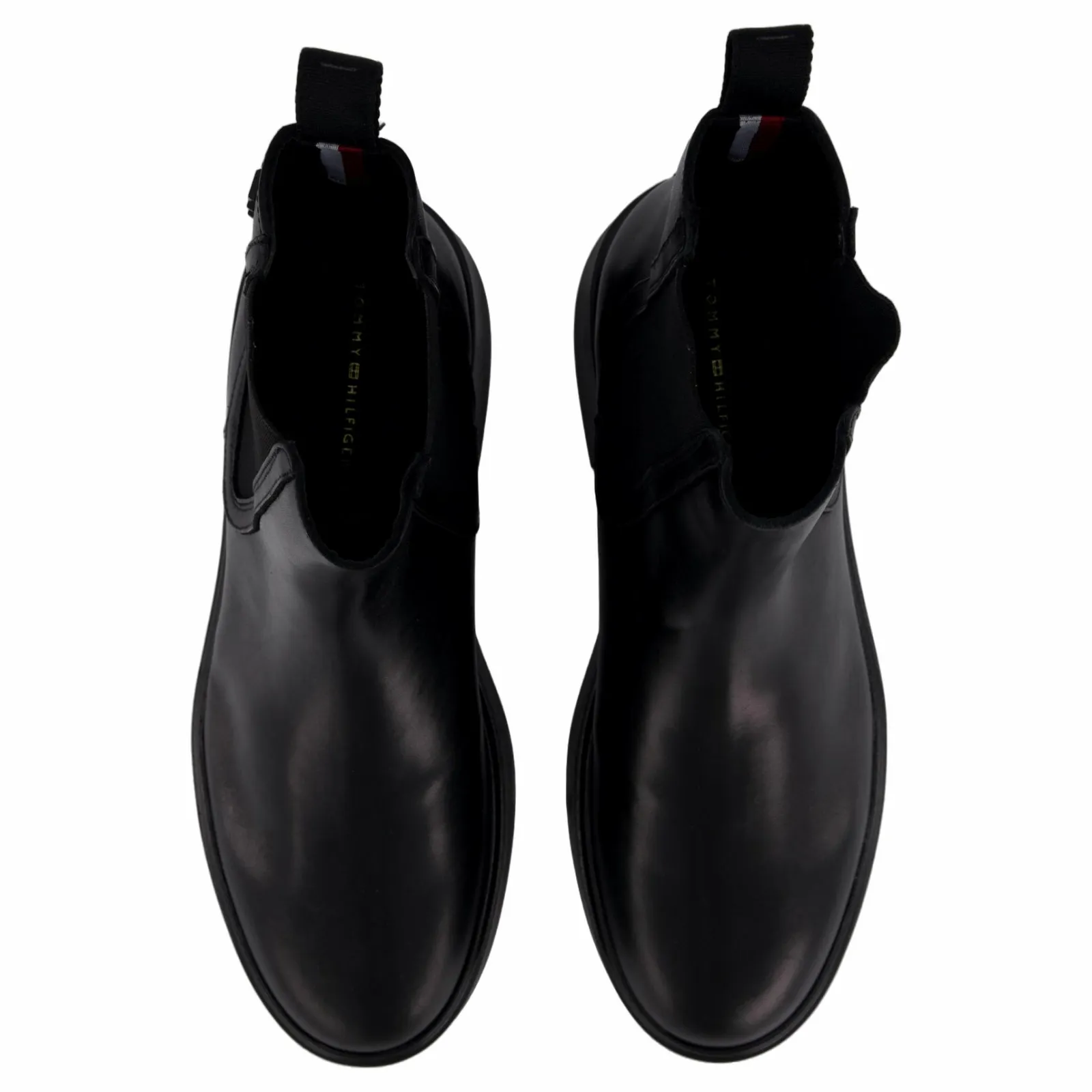 Tommy Hilfiger Minimal Leather Chelsea Logota Black