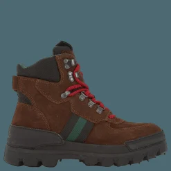 Polo Ralph Lauren Oslo Waterproof Suede & Oxford Boot Chocolate Brown/Rl2000 Red