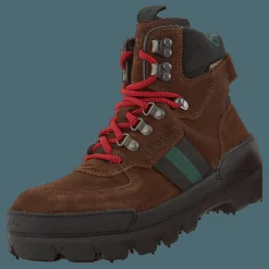 Polo Ralph Lauren Oslo Waterproof Suede & Oxford Boot Chocolate Brown/Rl2000 Red