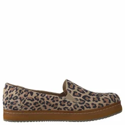 Toms Palma Leather Wrap Desert Tan Leopard Print Suede