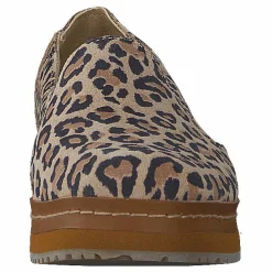 Toms Palma Leather Wrap Desert Tan Leopard Print Suede