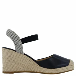 Lauren Ralph Lauren Pearle II Leather & Canvas Espadrille Black / Natural / Black