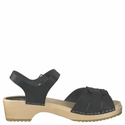 Swedish Hasbeens Peep Toe Low Black