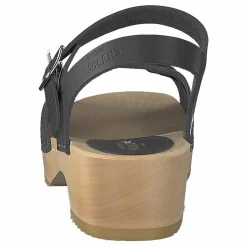 Swedish Hasbeens Peep Toe Low Black