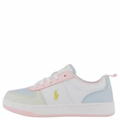 Barn Ralph Lauren Junior Polo Court Ii C-white Tumbled/lt Pink/lt Blu