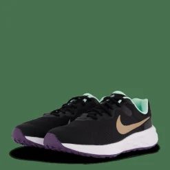 Barn Nike Revolution 6 GS Big kids Black/mtlc Red Bronze-mint Foa