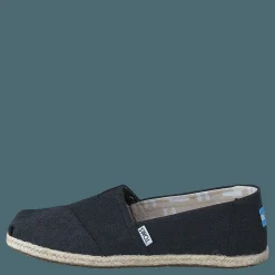 Toms Seasonal Classics Black Washed Canvas Rope Sole