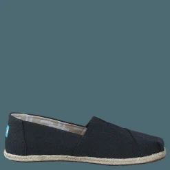 Toms Seasonal Classics Black Washed Canvas Rope Sole