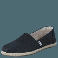 Toms Seasonal Classics Black Washed Canvas Rope Sole