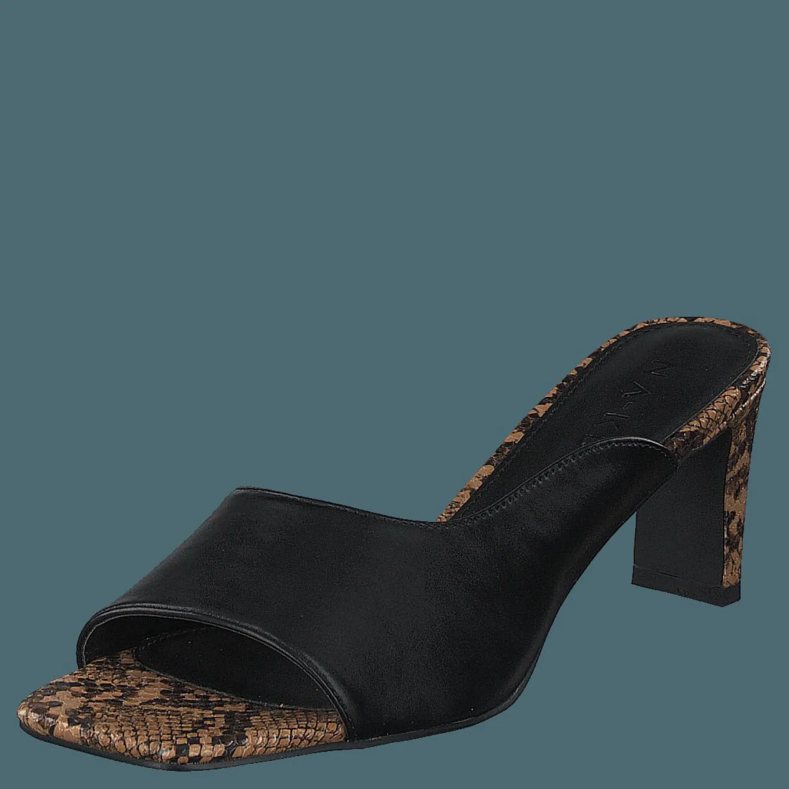 NA-KD Style Two Tonad Mules Black Snake