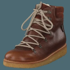 Barn Angulus Tex-boot With Laces And Zipper Cognac/brown/brown