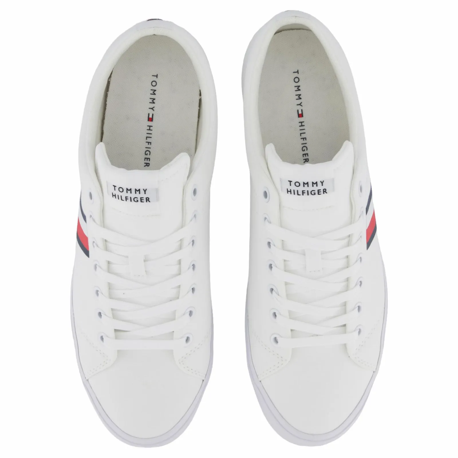 Tommy Hilfiger Th Hi Vulc Low Core Stripes Me White