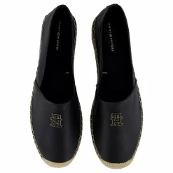 Tommy Hilfiger Th Logo Leather Espadrille Black