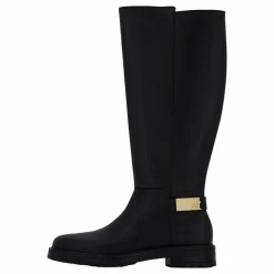 Tommy Hilfiger Th Logo Leather Long Boot Black