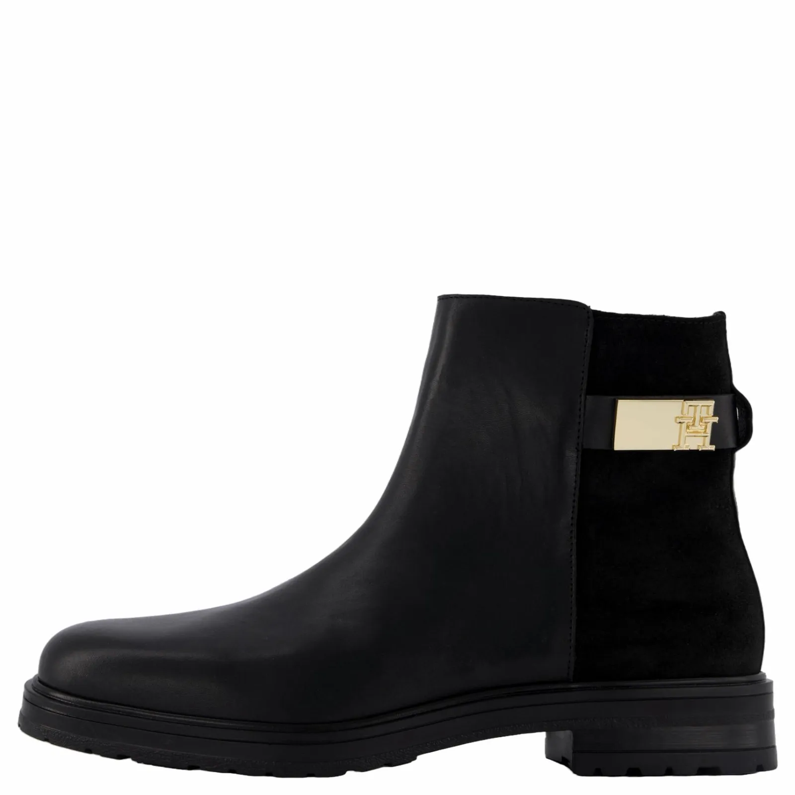 Tommy Hilfiger Th Logo Leather Mix Chelsea Black