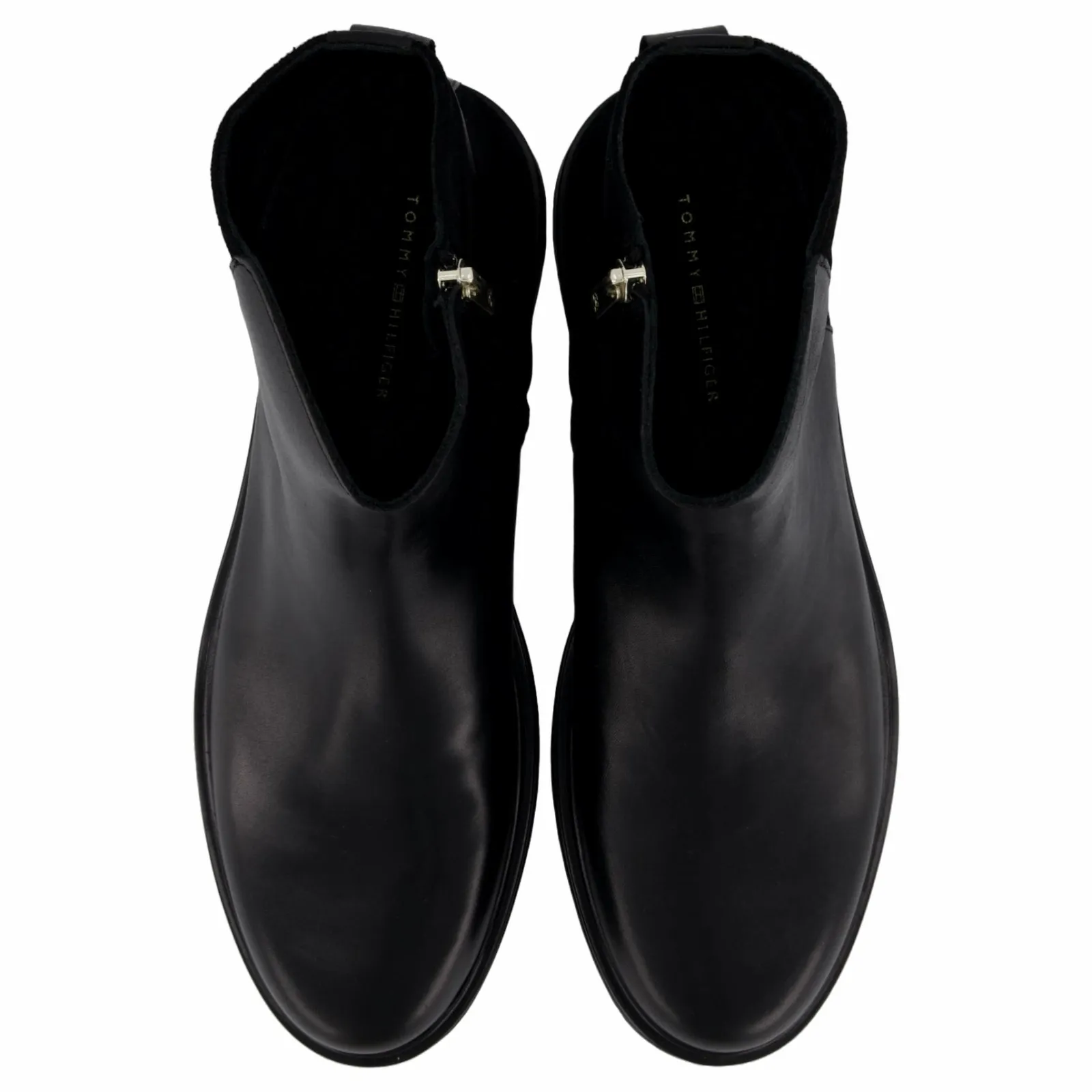 Tommy Hilfiger Th Logo Leather Mix Chelsea Black