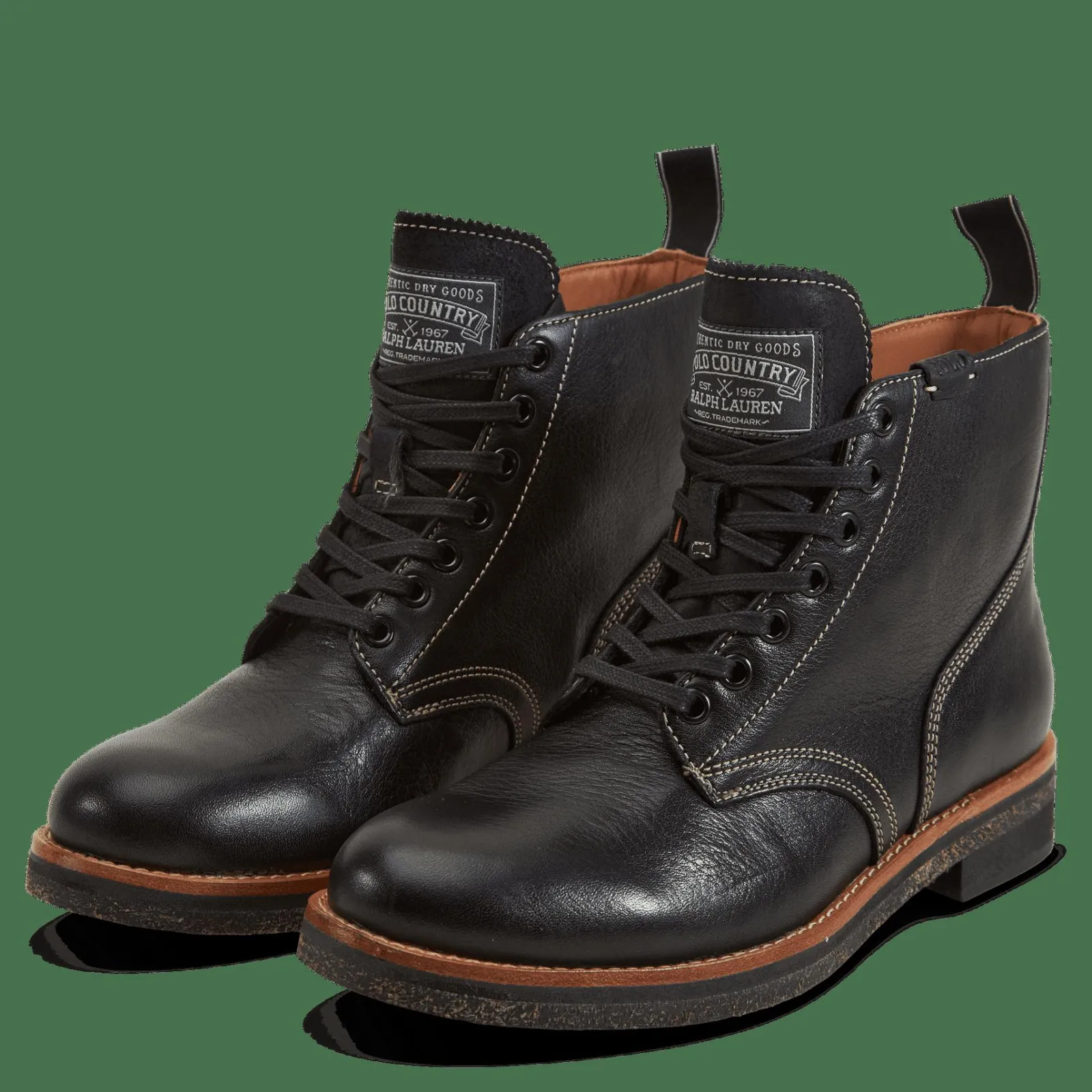 Polo Ralph Lauren Tumbled Leather Boot Black
