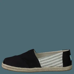 Toms University Stripe Organic Cott Black