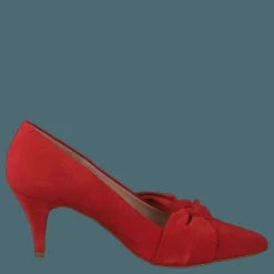 Bianco Zita Suede Bow Pump 441 - Red 1