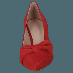 Bianco Zita Suede Bow Pump 441 - Red 1