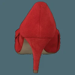 Bianco Zita Suede Bow Pump 441 - Red 1