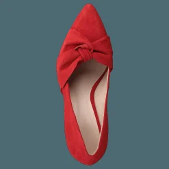 Bianco Zita Suede Bow Pump 441 - Red 1